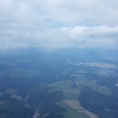 Flugwegposition um 09:19:04: Aufgenommen in der Nähe von Gemeinde Scheiblingkirchen-Thernberg, Österreich in 1079 Meter